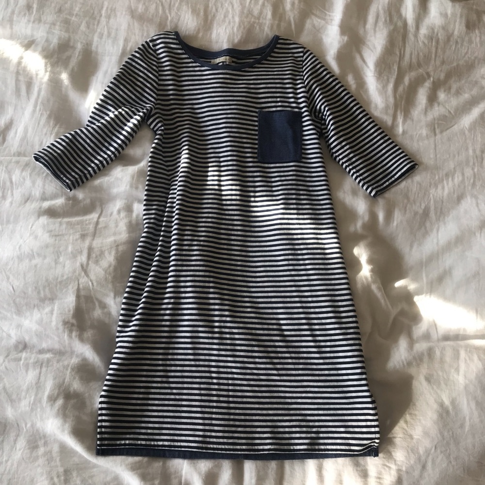 Hinge Striped Colorblock Boxy Dress